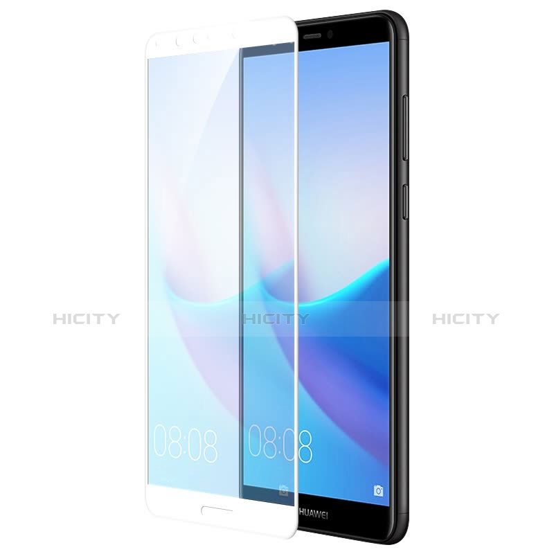 Schutzfolie Full Coverage Displayschutzfolie Panzerfolie Skins zum Aufkleben Gehärtetes Glas Glasfolie F06 für Huawei Enjoy 8 Weiß