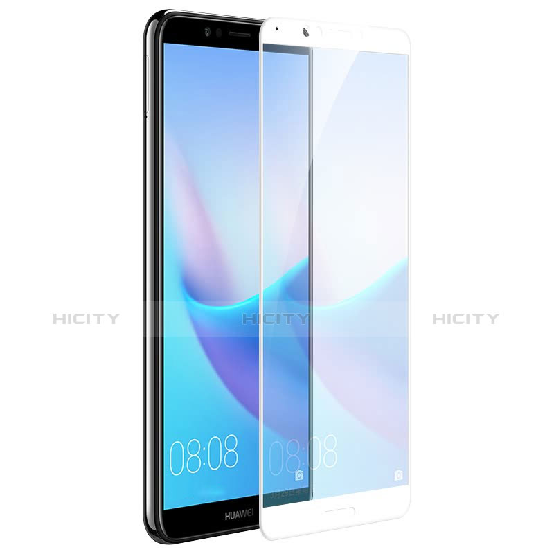 Schutzfolie Full Coverage Displayschutzfolie Panzerfolie Skins zum Aufkleben Gehärtetes Glas Glasfolie F06 für Huawei Enjoy 8 Weiß