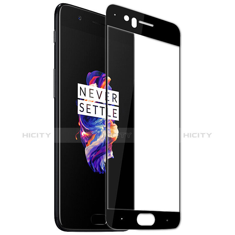 Schutzfolie Full Coverage Displayschutzfolie Panzerfolie Skins zum Aufkleben Gehärtetes Glas Glasfolie F06 für OnePlus 5 Schwarz