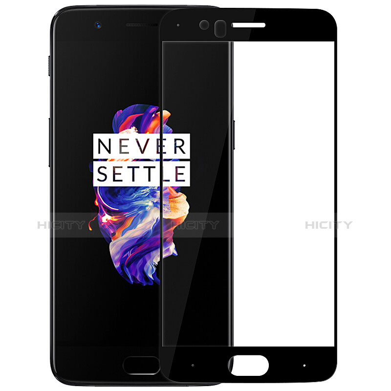 Schutzfolie Full Coverage Displayschutzfolie Panzerfolie Skins zum Aufkleben Gehärtetes Glas Glasfolie F06 für OnePlus 5 Schwarz