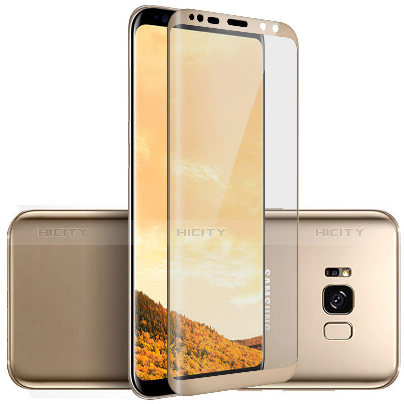 Schutzfolie Full Coverage Displayschutzfolie Panzerfolie Skins zum Aufkleben Gehärtetes Glas Glasfolie F06 für Samsung Galaxy S8 Gold