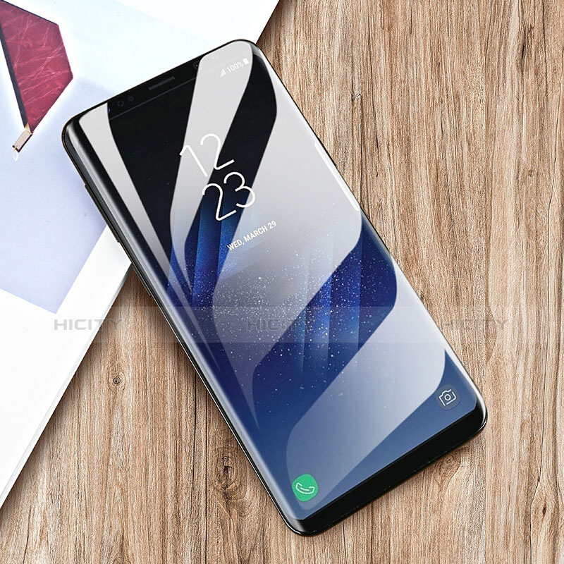 Schutzfolie Full Coverage Displayschutzfolie Panzerfolie Skins zum Aufkleben Gehärtetes Glas Glasfolie F06 für Samsung Galaxy S9 Plus Schwarz