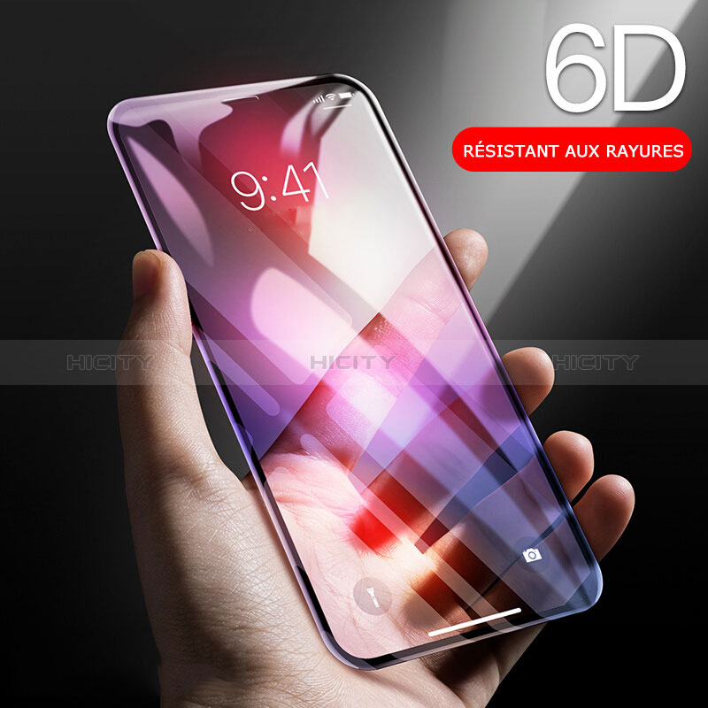 Schutzfolie Full Coverage Displayschutzfolie Panzerfolie Skins zum Aufkleben Gehärtetes Glas Glasfolie F07 für Apple iPhone X Schwarz groß