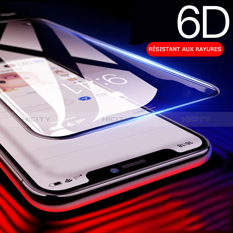 Schutzfolie Full Coverage Displayschutzfolie Panzerfolie Skins zum Aufkleben Gehärtetes Glas Glasfolie F07 für Apple iPhone X Schwarz groß