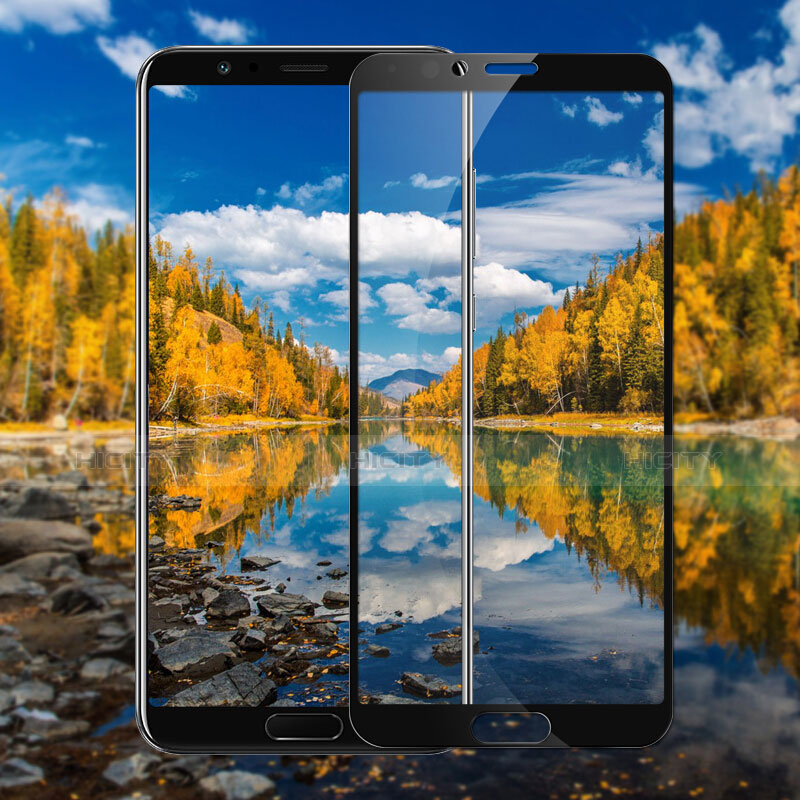 Schutzfolie Full Coverage Displayschutzfolie Panzerfolie Skins zum Aufkleben Gehärtetes Glas Glasfolie F07 für Huawei Honor View 10 Schwarz