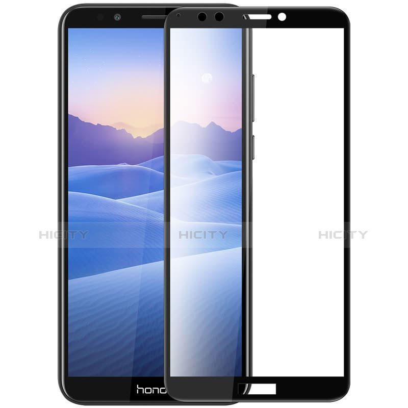 Schutzfolie Full Coverage Displayschutzfolie Panzerfolie Skins zum Aufkleben Gehärtetes Glas Glasfolie F07 für Huawei Y7 (2018) Schwarz