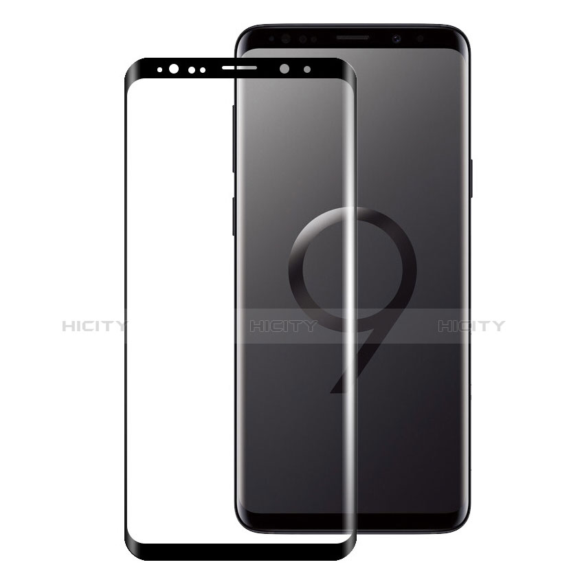 Schutzfolie Full Coverage Displayschutzfolie Panzerfolie Skins zum Aufkleben Gehärtetes Glas Glasfolie F07 für Samsung Galaxy S9 Plus Schwarz