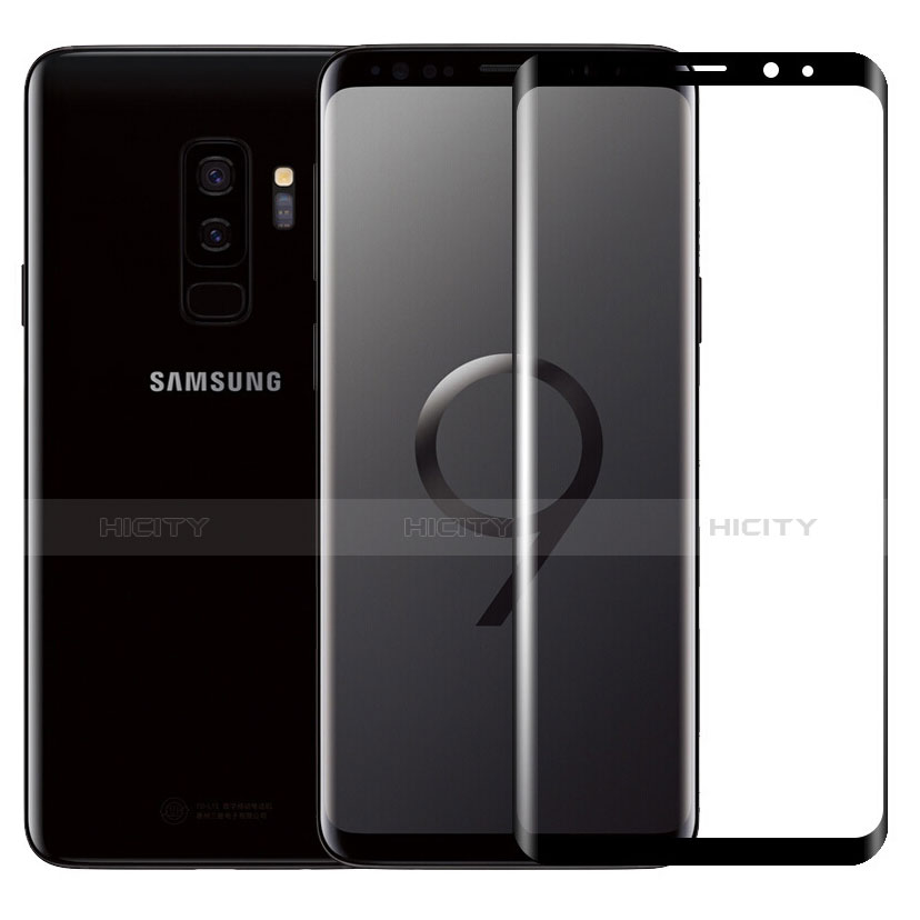 Schutzfolie Full Coverage Displayschutzfolie Panzerfolie Skins zum Aufkleben Gehärtetes Glas Glasfolie F07 für Samsung Galaxy S9 Plus Schwarz