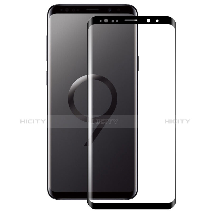 Schutzfolie Full Coverage Displayschutzfolie Panzerfolie Skins zum Aufkleben Gehärtetes Glas Glasfolie F07 für Samsung Galaxy S9 Plus Schwarz