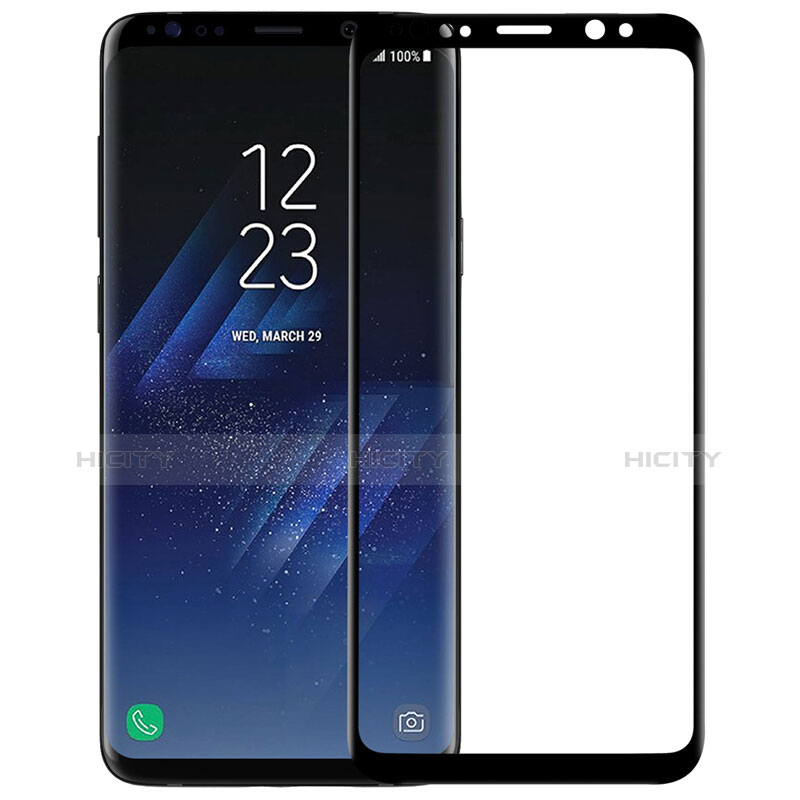 Schutzfolie Full Coverage Displayschutzfolie Panzerfolie Skins zum Aufkleben Gehärtetes Glas Glasfolie F07 für Samsung Galaxy S9 Schwarz