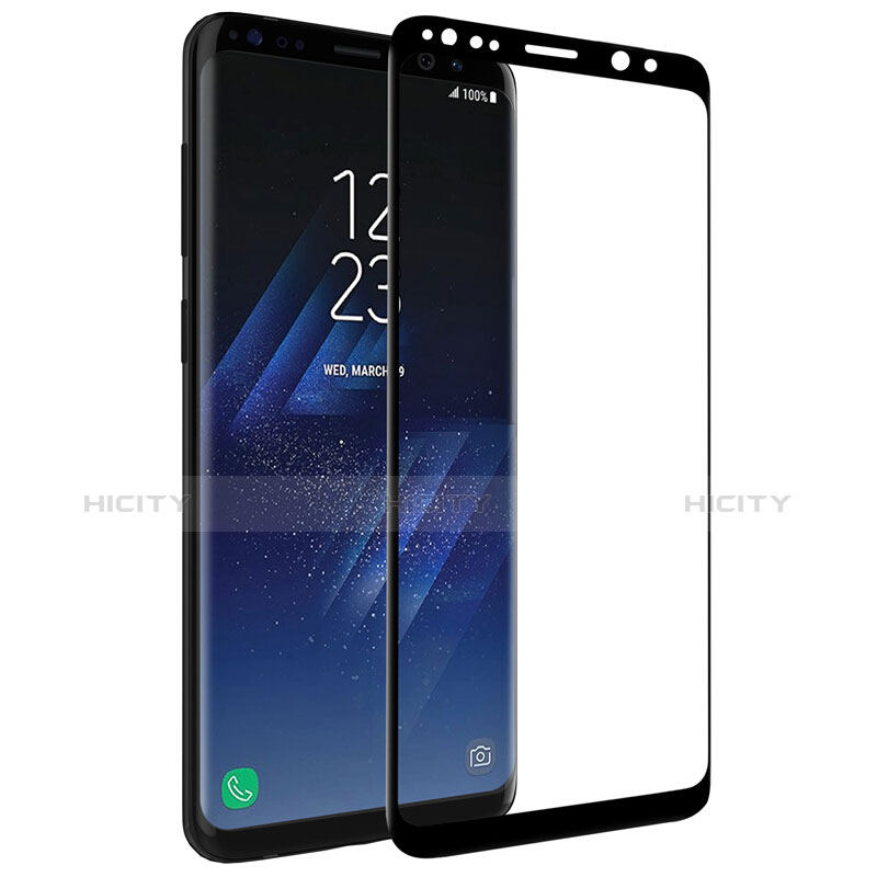 Schutzfolie Full Coverage Displayschutzfolie Panzerfolie Skins zum Aufkleben Gehärtetes Glas Glasfolie F07 für Samsung Galaxy S9 Schwarz