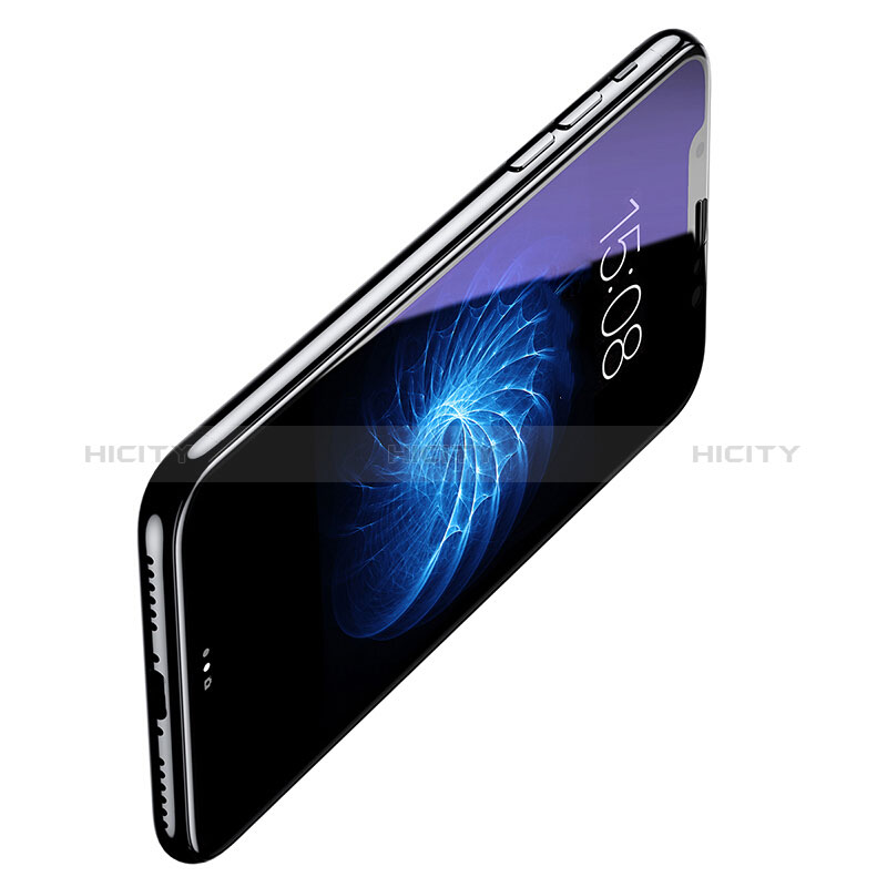 Schutzfolie Full Coverage Displayschutzfolie Panzerfolie Skins zum Aufkleben Gehärtetes Glas Glasfolie F08 für Apple iPhone X Schwarz