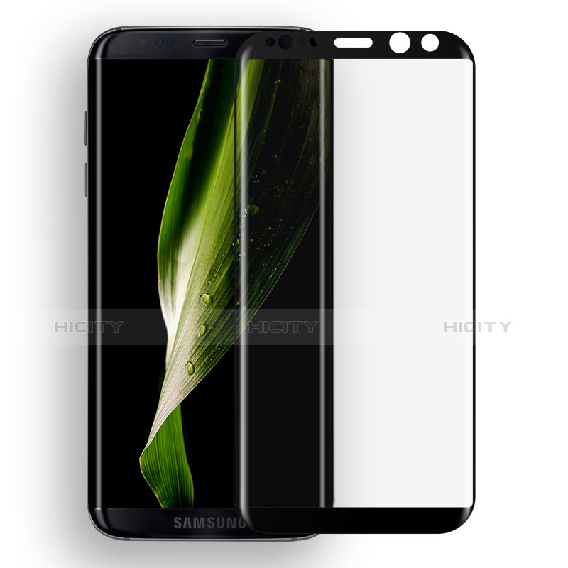 Schutzfolie Full Coverage Displayschutzfolie Panzerfolie Skins zum Aufkleben Gehärtetes Glas Glasfolie F08 für Samsung Galaxy S8 Schwarz