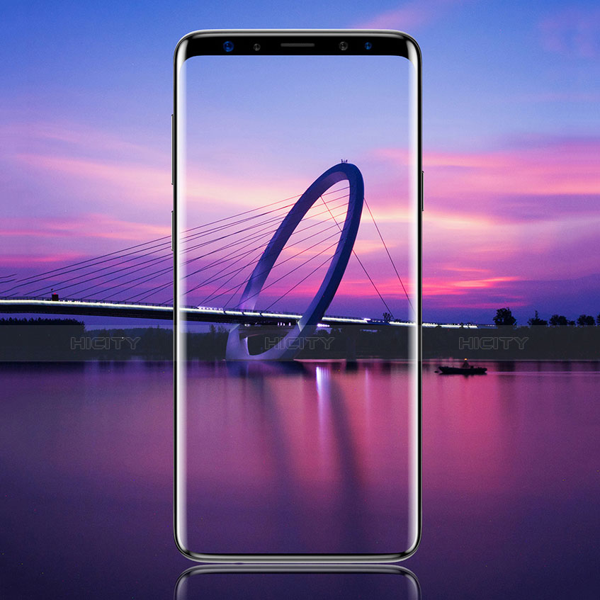 Schutzfolie Full Coverage Displayschutzfolie Panzerfolie Skins zum Aufkleben Gehärtetes Glas Glasfolie F08 für Samsung Galaxy S9 Plus Schwarz