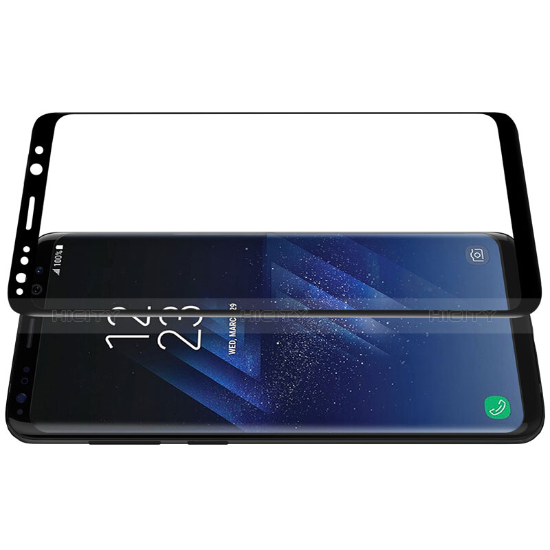 Schutzfolie Full Coverage Displayschutzfolie Panzerfolie Skins zum Aufkleben Gehärtetes Glas Glasfolie F09 für Samsung Galaxy S9 Plus Schwarz