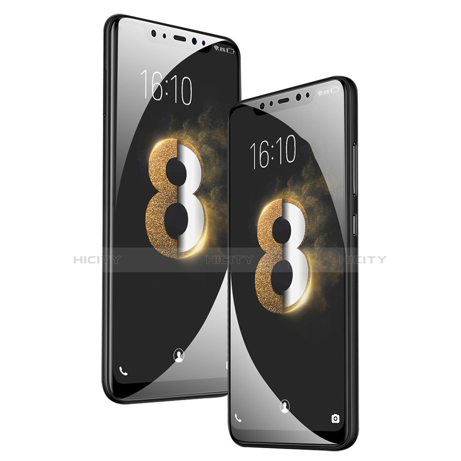 Schutzfolie Full Coverage Displayschutzfolie Panzerfolie Skins zum Aufkleben Gehärtetes Glas Glasfolie F09 für Xiaomi Mi 8 Schwarz