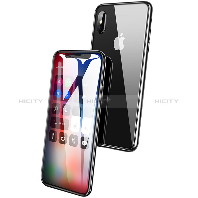 Schutzfolie Full Coverage Displayschutzfolie Panzerfolie Skins zum Aufkleben Gehärtetes Glas Glasfolie F10 für Apple iPhone X Schwarz