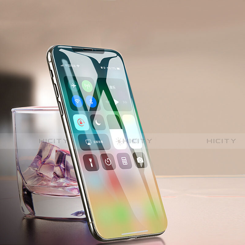 Schutzfolie Full Coverage Displayschutzfolie Panzerfolie Skins zum Aufkleben Gehärtetes Glas Glasfolie F10 für Apple iPhone X Schwarz