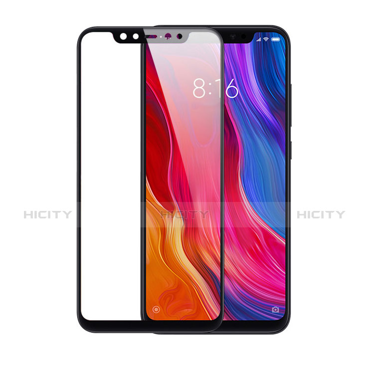 Schutzfolie Full Coverage Displayschutzfolie Panzerfolie Skins zum Aufkleben Gehärtetes Glas Glasfolie F10 für Xiaomi Mi 8 Schwarz groß