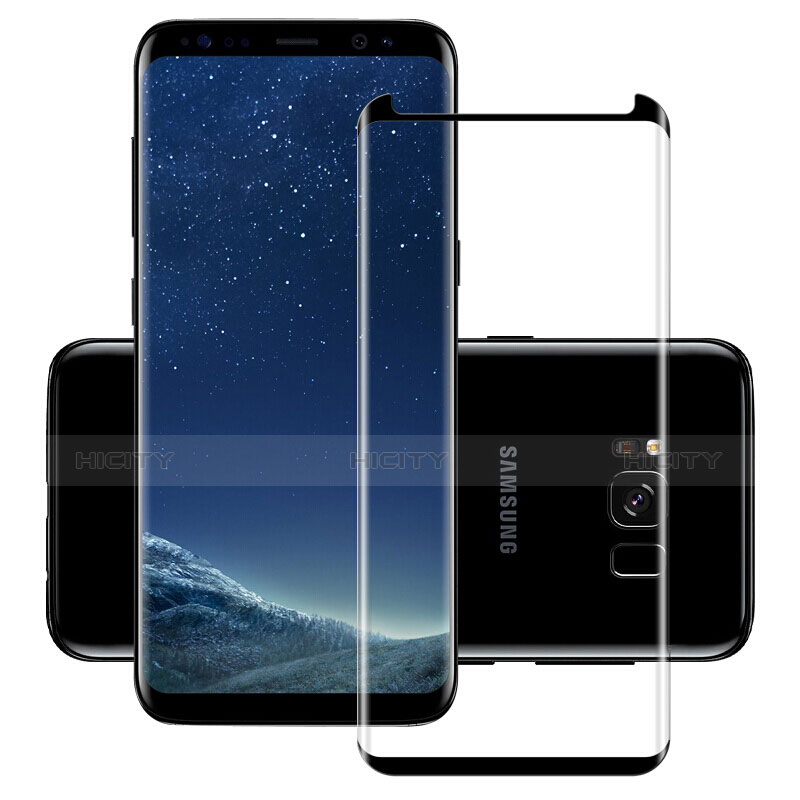 Schutzfolie Full Coverage Displayschutzfolie Panzerfolie Skins zum Aufkleben Gehärtetes Glas Glasfolie F11 für Samsung Galaxy S8 Schwarz