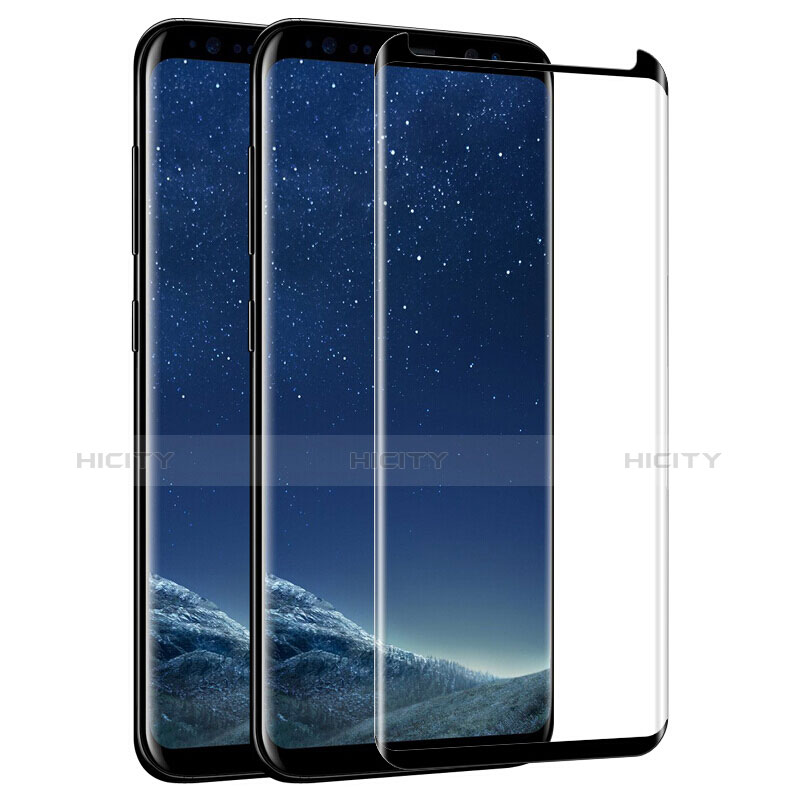 Schutzfolie Full Coverage Displayschutzfolie Panzerfolie Skins zum Aufkleben Gehärtetes Glas Glasfolie F11 für Samsung Galaxy S8 Schwarz