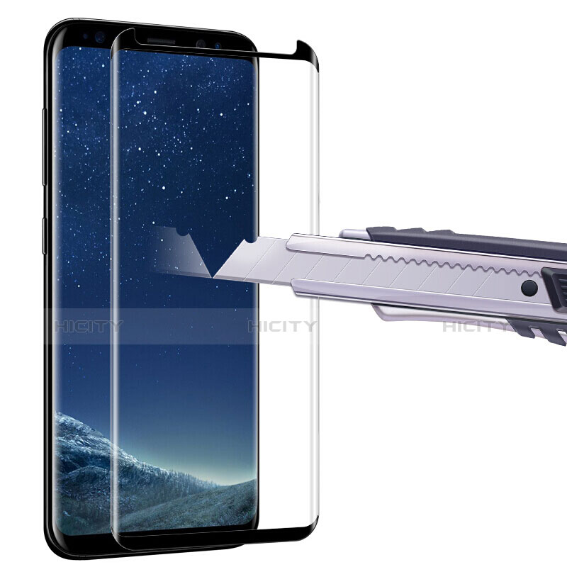 Schutzfolie Full Coverage Displayschutzfolie Panzerfolie Skins zum Aufkleben Gehärtetes Glas Glasfolie F11 für Samsung Galaxy S8 Schwarz