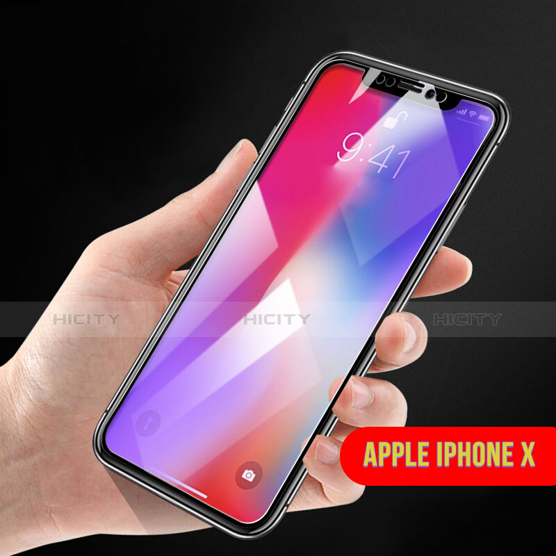 Schutzfolie Full Coverage Displayschutzfolie Panzerfolie Skins zum Aufkleben Gehärtetes Glas Glasfolie F12 für Apple iPhone Xs Max Schwarz