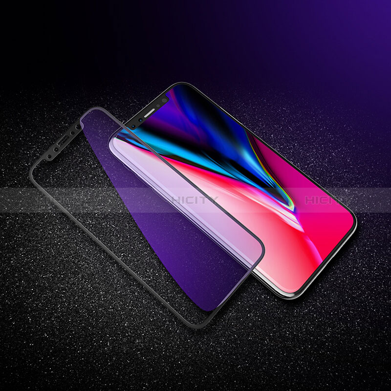 Schutzfolie Full Coverage Displayschutzfolie Panzerfolie Skins zum Aufkleben Gehärtetes Glas Glasfolie F14 für Apple iPhone X Schwarz