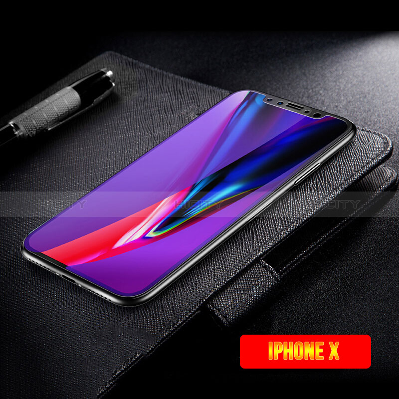 Schutzfolie Full Coverage Displayschutzfolie Panzerfolie Skins zum Aufkleben Gehärtetes Glas Glasfolie F14 für Apple iPhone Xs Schwarz groß