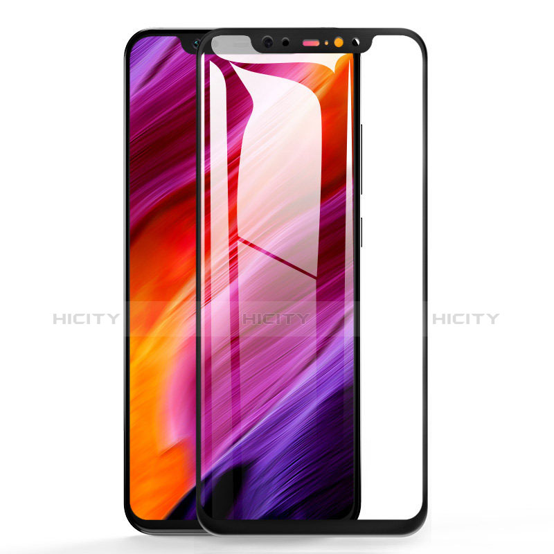 Schutzfolie Full Coverage Displayschutzfolie Panzerfolie Skins zum Aufkleben Gehärtetes Glas Glasfolie F14 für Xiaomi Mi 8 Schwarz