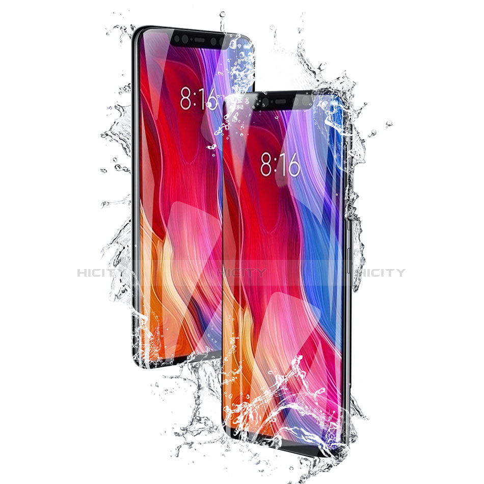 Schutzfolie Full Coverage Displayschutzfolie Panzerfolie Skins zum Aufkleben Gehärtetes Glas Glasfolie F17 für Xiaomi Mi 8 Schwarz