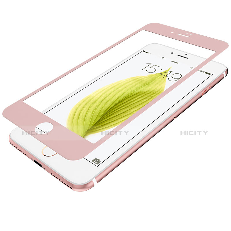 Schutzfolie Full Coverage Displayschutzfolie Panzerfolie Skins zum Aufkleben Gehärtetes Glas Glasfolie F18 für Apple iPhone 7 Rosa