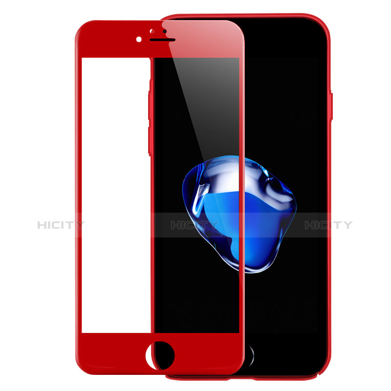 Schutzfolie Full Coverage Displayschutzfolie Panzerfolie Skins zum Aufkleben Gehärtetes Glas Glasfolie F18 für Apple iPhone 7 Rot