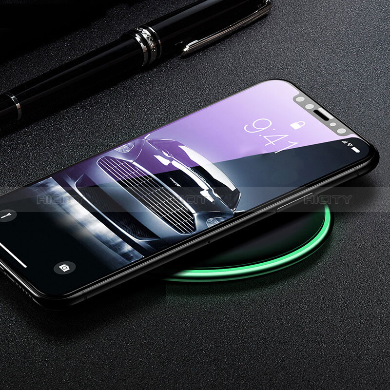 Schutzfolie Full Coverage Displayschutzfolie Panzerfolie Skins zum Aufkleben Gehärtetes Glas Glasfolie F18 für Apple iPhone X Schwarz