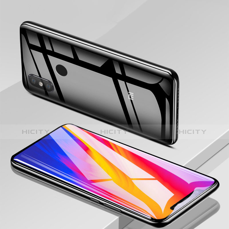 Schutzfolie Full Coverage Displayschutzfolie Panzerfolie Skins zum Aufkleben Gehärtetes Glas Glasfolie F19 für Xiaomi Mi 8 Schwarz