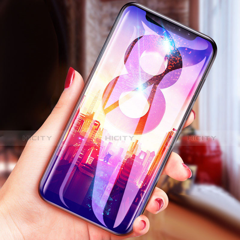 Schutzfolie Full Coverage Displayschutzfolie Panzerfolie Skins zum Aufkleben Gehärtetes Glas Glasfolie F19 für Xiaomi Mi 8 Schwarz