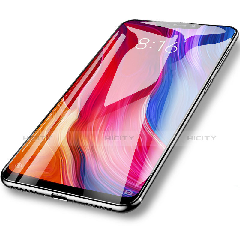 Schutzfolie Full Coverage Displayschutzfolie Panzerfolie Skins zum Aufkleben Gehärtetes Glas Glasfolie F19 für Xiaomi Mi 8 Schwarz