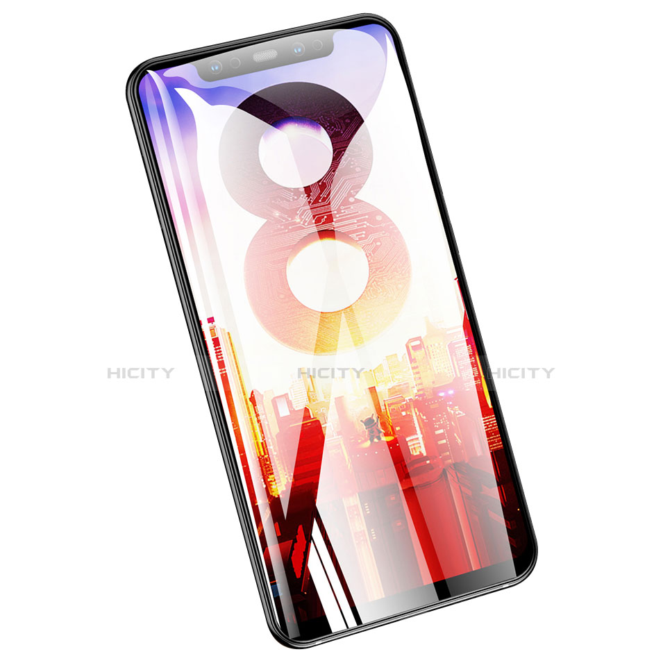 Schutzfolie Full Coverage Displayschutzfolie Panzerfolie Skins zum Aufkleben Gehärtetes Glas Glasfolie F19 für Xiaomi Mi 8 Schwarz