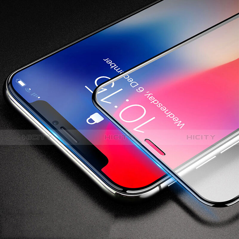 Schutzfolie Full Coverage Displayschutzfolie Panzerfolie Skins zum Aufkleben Gehärtetes Glas Glasfolie F24 für Apple iPhone Xs Schwarz groß