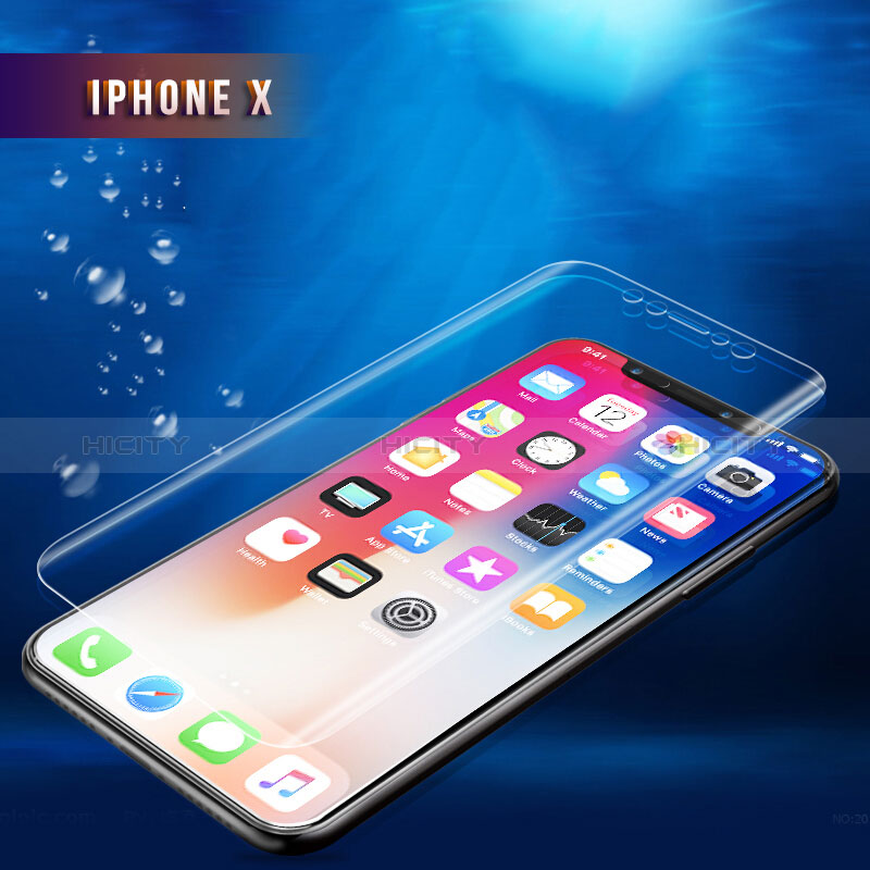 Schutzfolie Full Coverage Displayschutzfolie Panzerfolie Skins zum Aufkleben Gehärtetes Glas Glasfolie F26 für Apple iPhone X Schwarz