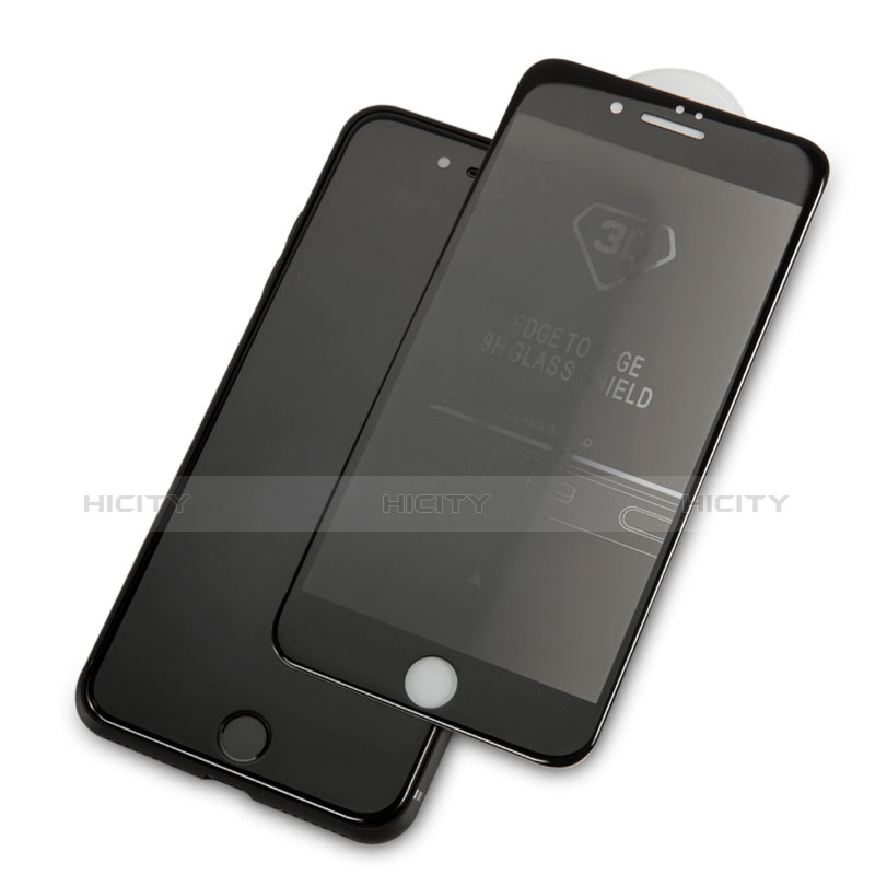 Schutzfolie Full Coverage Displayschutzfolie Panzerfolie Skins zum Aufkleben Gehärtetes Glas Glasfolie F28 für Apple iPhone 7 Plus Schwarz groß