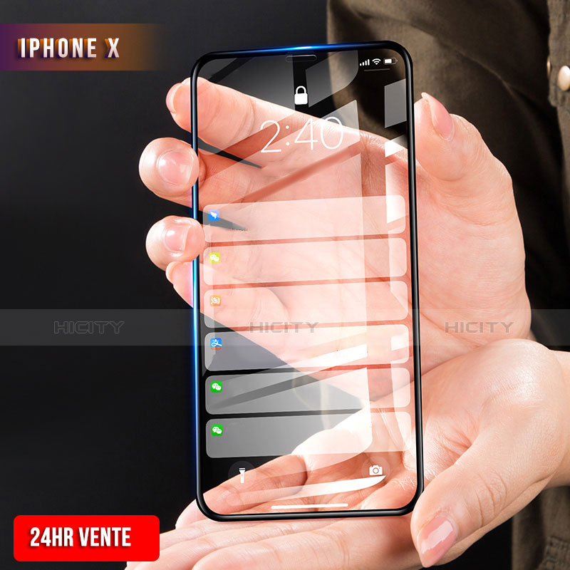 Schutzfolie Full Coverage Displayschutzfolie Panzerfolie Skins zum Aufkleben Gehärtetes Glas Glasfolie F28 für Apple iPhone Xs Schwarz Plus