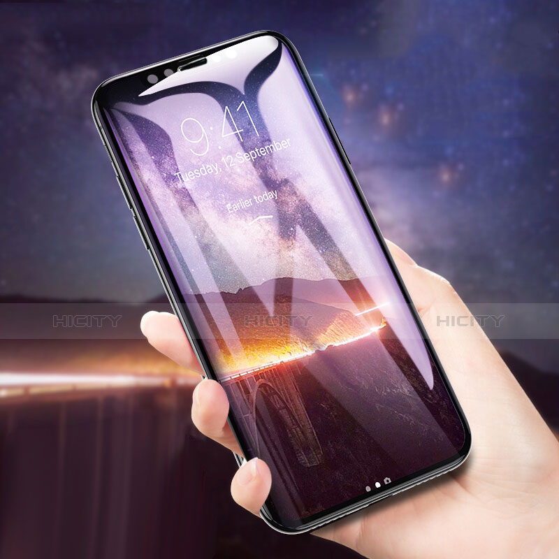 Schutzfolie Full Coverage Displayschutzfolie Panzerfolie Skins zum Aufkleben Gehärtetes Glas Glasfolie F28 für Apple iPhone Xs Schwarz groß