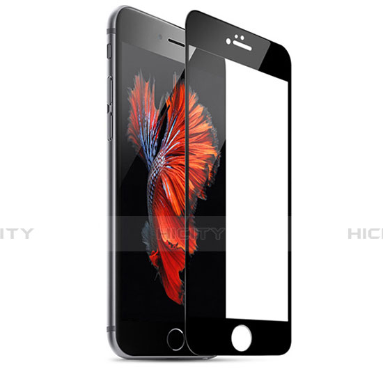 Schutzfolie Full Coverage Displayschutzfolie Panzerfolie Skins zum Aufkleben Gehärtetes Glas Glasfolie für Apple iPhone 6S Schwarz