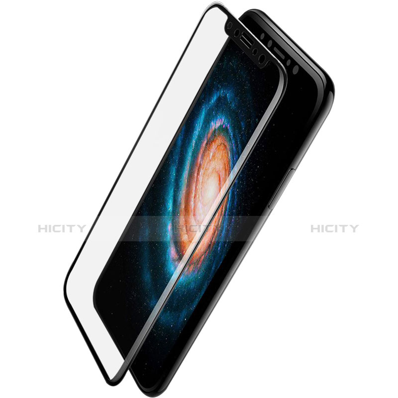 Schutzfolie Full Coverage Displayschutzfolie Panzerfolie Skins zum Aufkleben Gehärtetes Glas Glasfolie für Apple iPhone Xs Schwarz