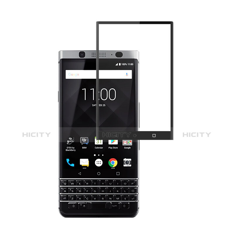 Schutzfolie Full Coverage Displayschutzfolie Panzerfolie Skins zum Aufkleben Gehärtetes Glas Glasfolie für Blackberry KEYone Schwarz