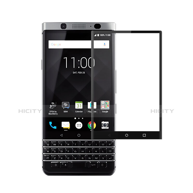 Schutzfolie Full Coverage Displayschutzfolie Panzerfolie Skins zum Aufkleben Gehärtetes Glas Glasfolie für Blackberry KEYone Schwarz