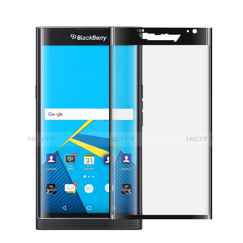 Schutzfolie Full Coverage Displayschutzfolie Panzerfolie Skins zum Aufkleben Gehärtetes Glas Glasfolie für Blackberry Priv Schwarz