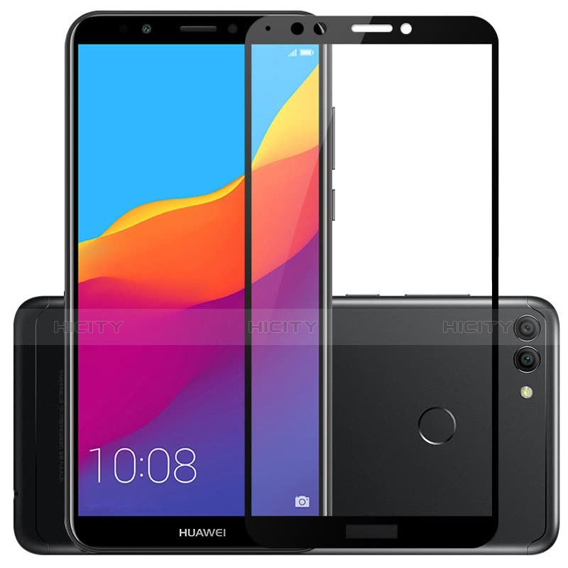 Schutzfolie Full Coverage Displayschutzfolie Panzerfolie Skins zum Aufkleben Gehärtetes Glas Glasfolie für Huawei Enjoy 8 Plus Schwarz