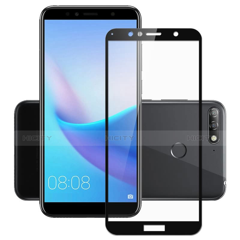 Schutzfolie Full Coverage Displayschutzfolie Panzerfolie Skins zum Aufkleben Gehärtetes Glas Glasfolie für Huawei Enjoy 8e Schwarz